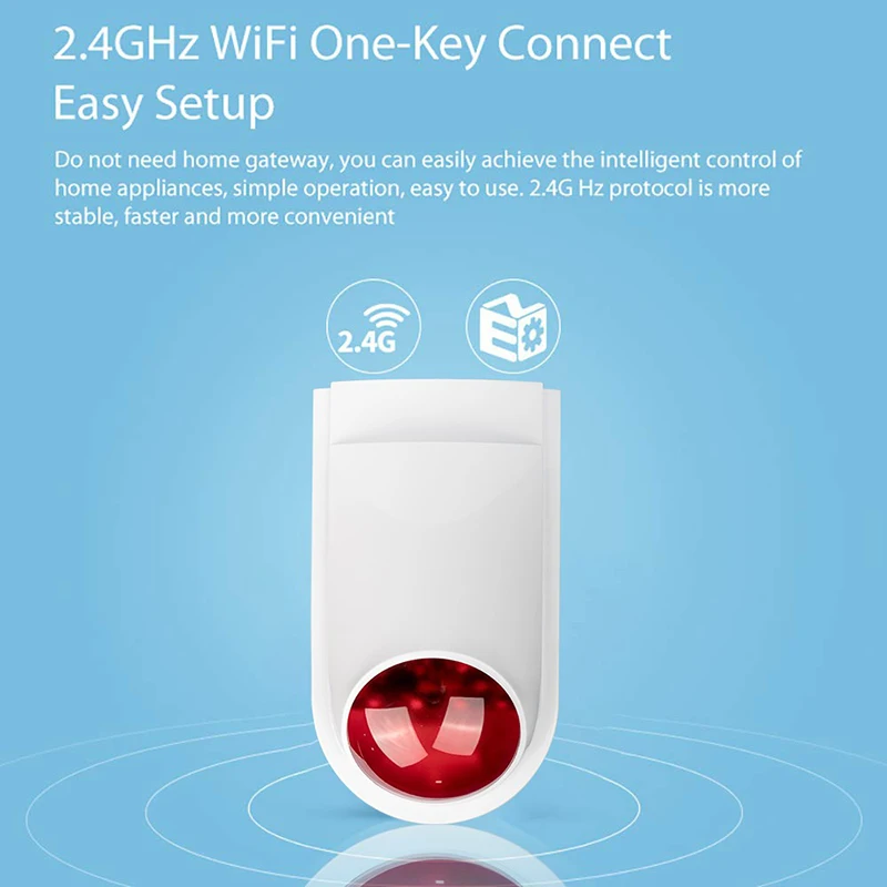 Tuya-sensor de Sirene de Alarme Impermeável ao ar Livre Sensor de Som sem Fio Smart Life Home Security Systems Alexa Google Ifttt 130db 15 sensor e detector