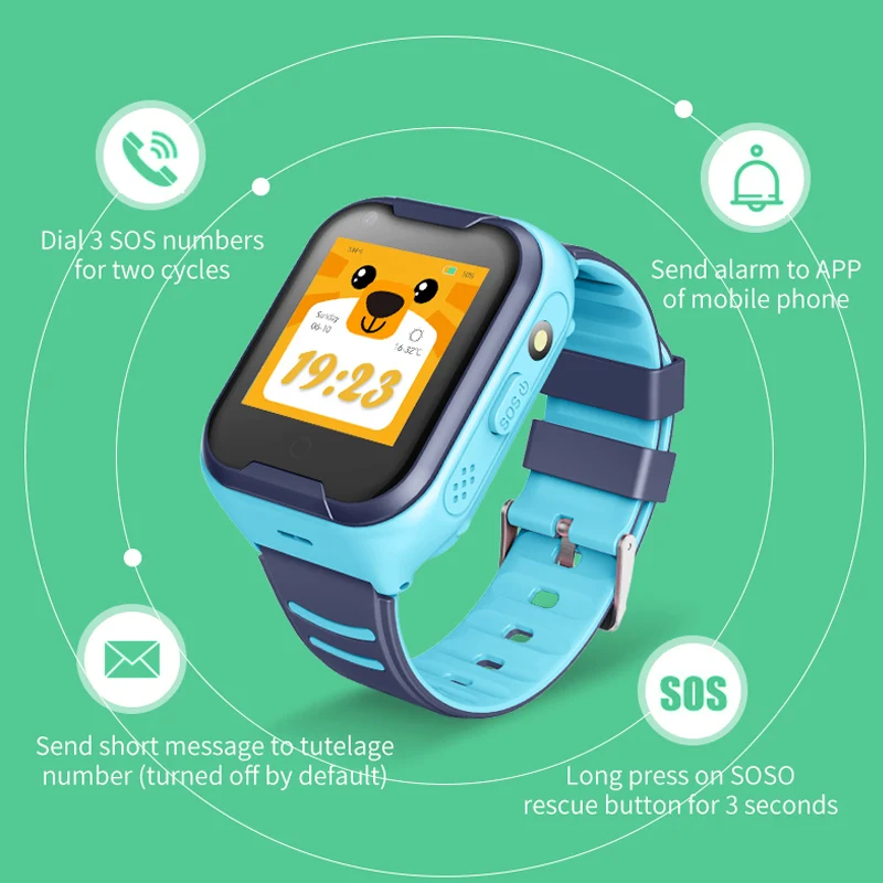 New 4G Network A36E Wifi GPS SOS Smart Watch Kids Video call IP67 waterproof Alarm Clock Camera Baby Watch VS Q50 Q90 smartwatch