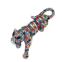 Разноцветные кристаллы брошь с тигром Дафлкот костюм одежда Европа и Америка аксессуары Китайский Зодиак животных большой корсаж факт