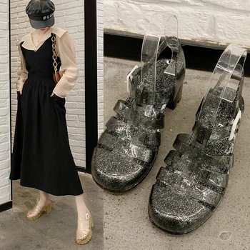 

Flat Sandals 2020 New Summer Women's Sandals Plastic Summer Roman Sandals Header Roman Jelly Shoes Beach Shoes