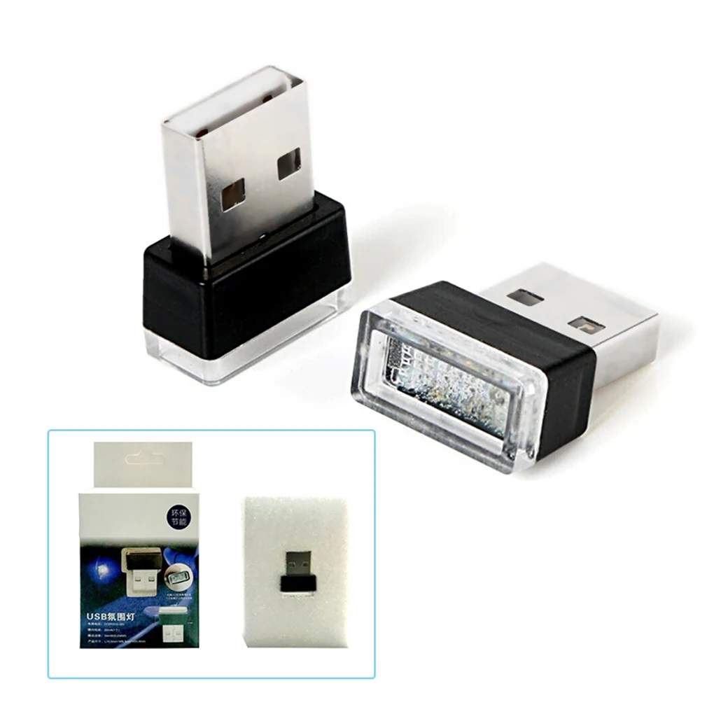 

Car USB LED Atmosphere Lights Decorative Light Emergency Universal PC Portable Plug Play Random Color