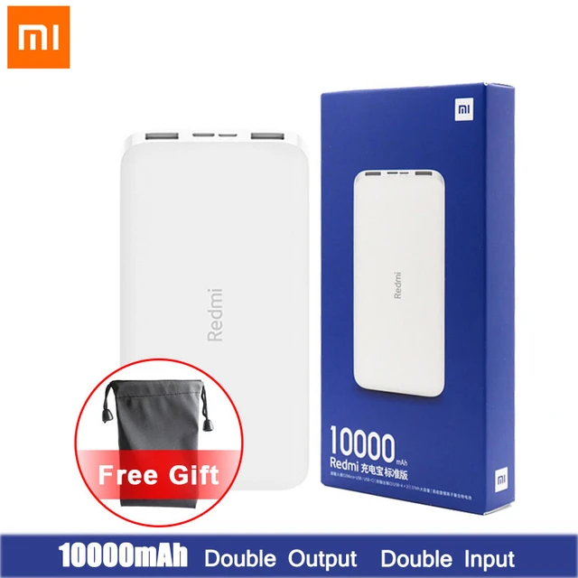  Xiaomi Mi 10000 mAh 37Wh Redmi Portable Power Bank, 2.6A Fast  Charging, 2 USB-A Output Charges 2 Devices Same time, Dual Micro-USB/USB-C  Input Port, Portable Charger for iPhone iPad Galaxy Tablets 