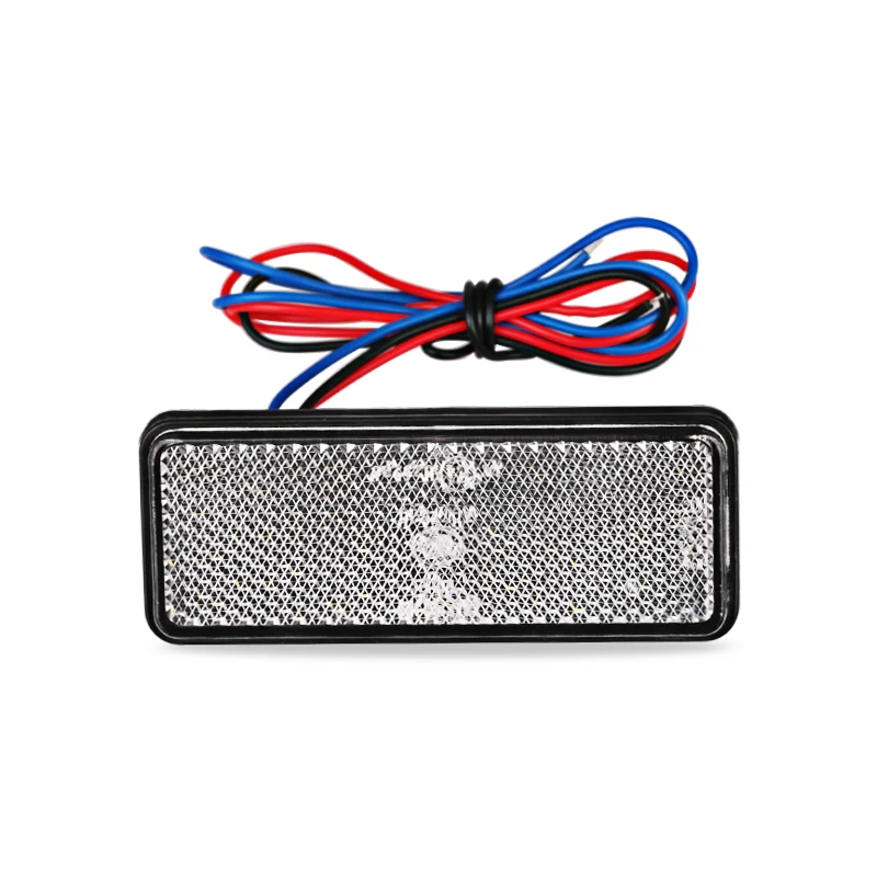 24LED Rectangle Motorcycle Reflector Tail Brake Turn Signal Light Lamp Car ATV LED Reflectors Truck Side Warning Lights