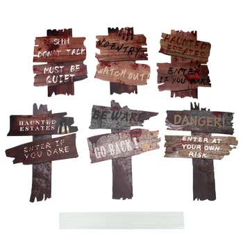 

6Pcs Halloween Yard Signs Lightweight Creative Durable Hanging Signs Halloween Decoration Plaque Board for Halloween