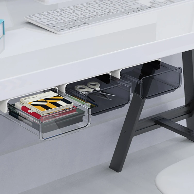 Under Desk Drawer Organizer Table Storage Box Paste Type Household Cosmetics Kitchen Office Supplies | Дом и сад