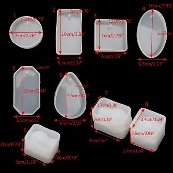 

9 Shapes Pressed Flower Pendant Resin Mold Silicone Mould Pendant Jewellery Mold