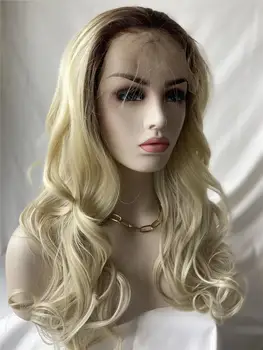 

Ombre Wavy Highlights Synthetic Lace Front Wig Fiber Lace Front Synthetic Wig For Women