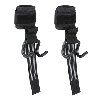 

MOOCY Weight Lifting Rod Hooks Heavy Duty Wrist Wraps Power Weight Lifting Training Gym Grips Straps Set