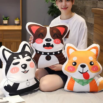 

40CM Soft Cute Plush Toy Husky corgi dog shiba inu Stuffed Animal Pillow Cushion Kids Birthday Gift Home Decoration Children's Holiday