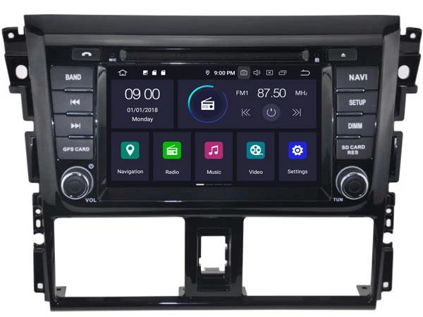 RUISO 4g+ 64g 8-Core автомобильный DVD плеер Android 9,0 для TOYOTA YARIS Автомобильный мультимедийный DVD Авто Радио Стерео 1080P GPS wi-fi DVR dab obd ips