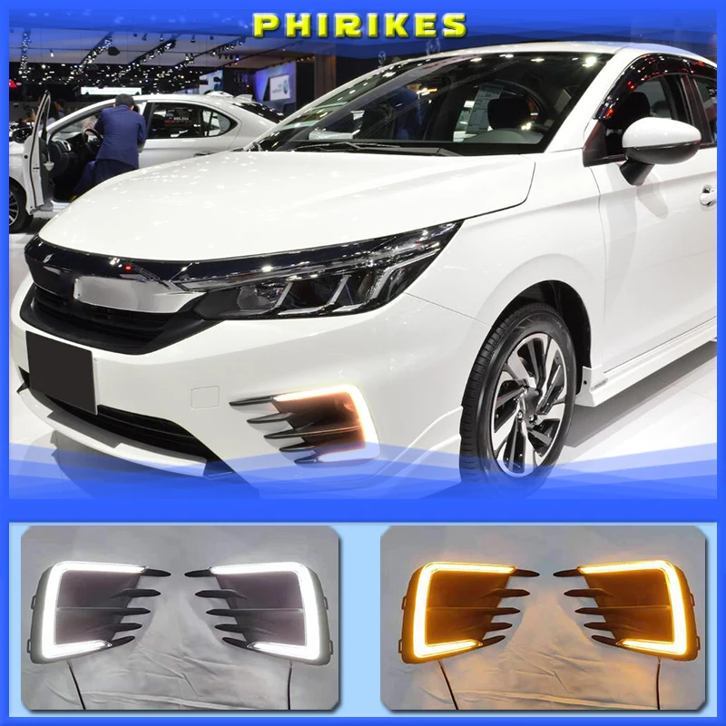 

2 шт., Автомобильные светодиодные дневные ходовые огни для Honda City RS 2020 2021