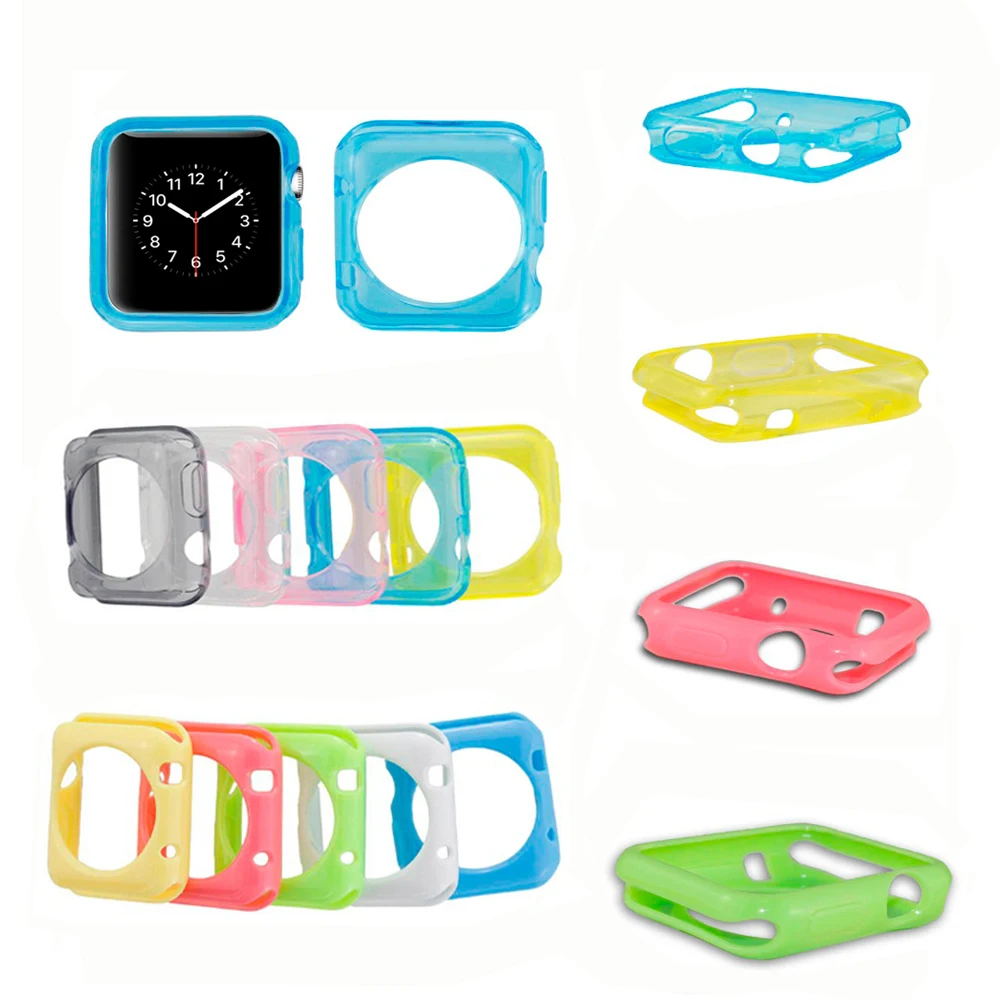 Мягкий чехол для часов Apple watch iWatch series 2/1 42 мм 38 цветная силиконовая рамка защитный