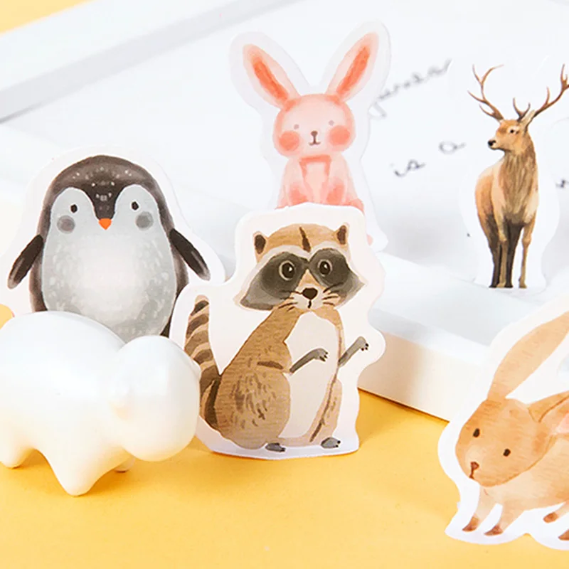 46 шт. милый Декор канцелярские наклейки клейкая бумага Kawaii животные s для детей