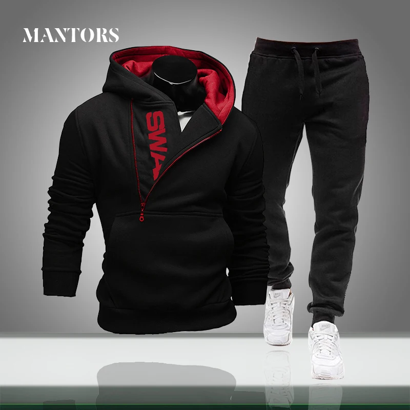 Tracksuit Male Hoodies Sportswear Pants Two-Piece-Set Casual-Sets Gyms Spring Mens New
