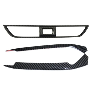 

1Pcs Carbon Fiber Interior Central Control Outlet Vent Trim Sticker & 1Pcs Car Front Fog Light Lamp Eyebrow Strips Trim