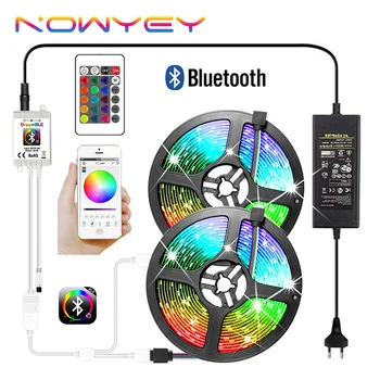 

LED Strip Light RGB 5M 10M 15M Bluetooth APP Control LED Light Strip IR Remote Control 12V RGB Tape Ambilight