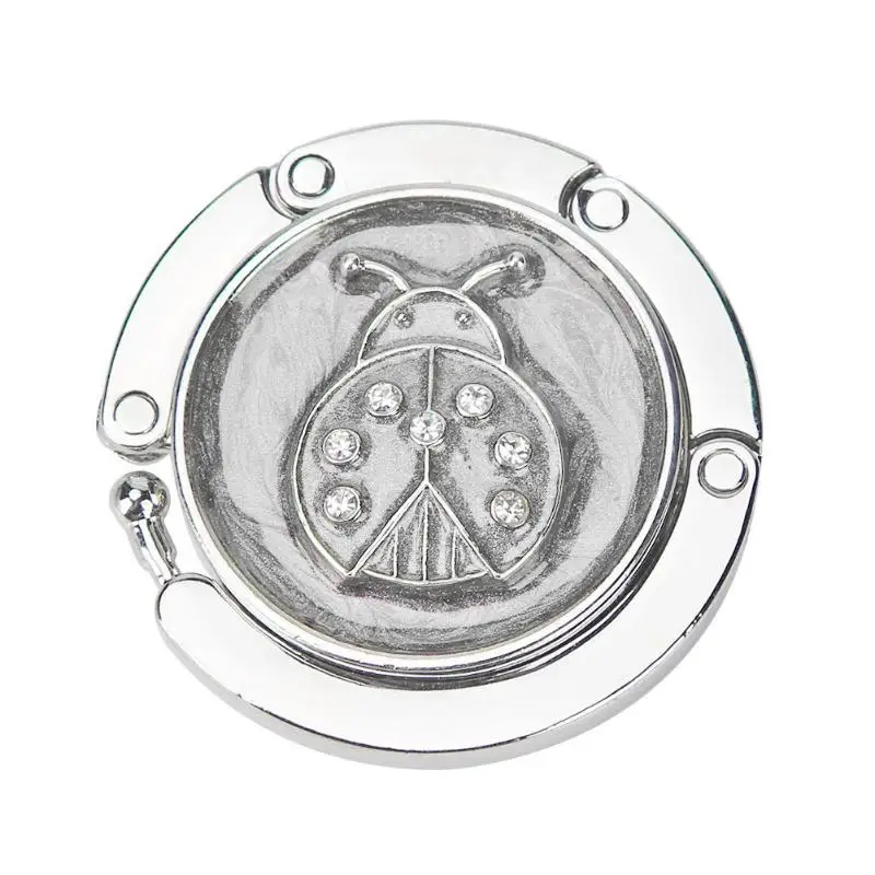 

Scarab Shape Rhinestone Foldable Purse Handbag Hanger Hook Holder Bag Table Small and Portable Delicate Handbag Table Hook