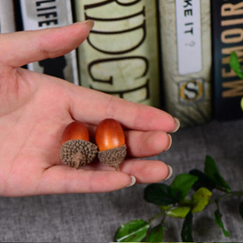 20pcs 3cm Foam Pine Cones Mini Artificial Fake Foam Fruit And Vegetables Berries Flowers Wedding Christmas Tree Decoration(Light