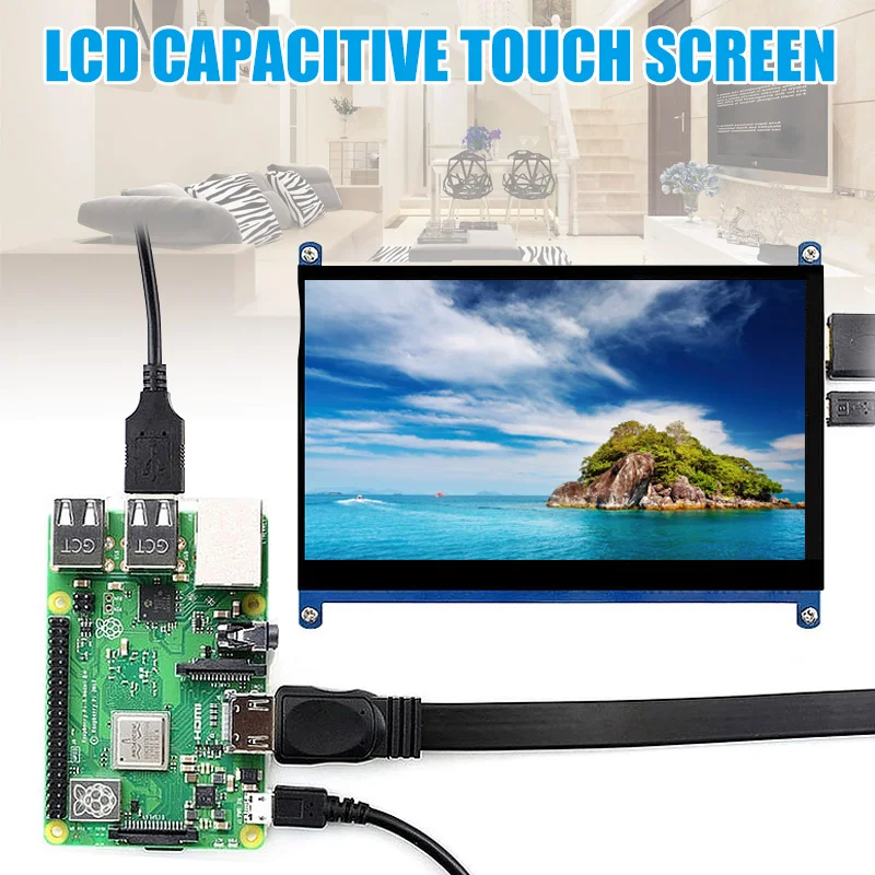 7 дюймов Сенсорный экран 1024x600 Разрешение ЖК-дисплей Дисплей HDMI на тонкопленочных