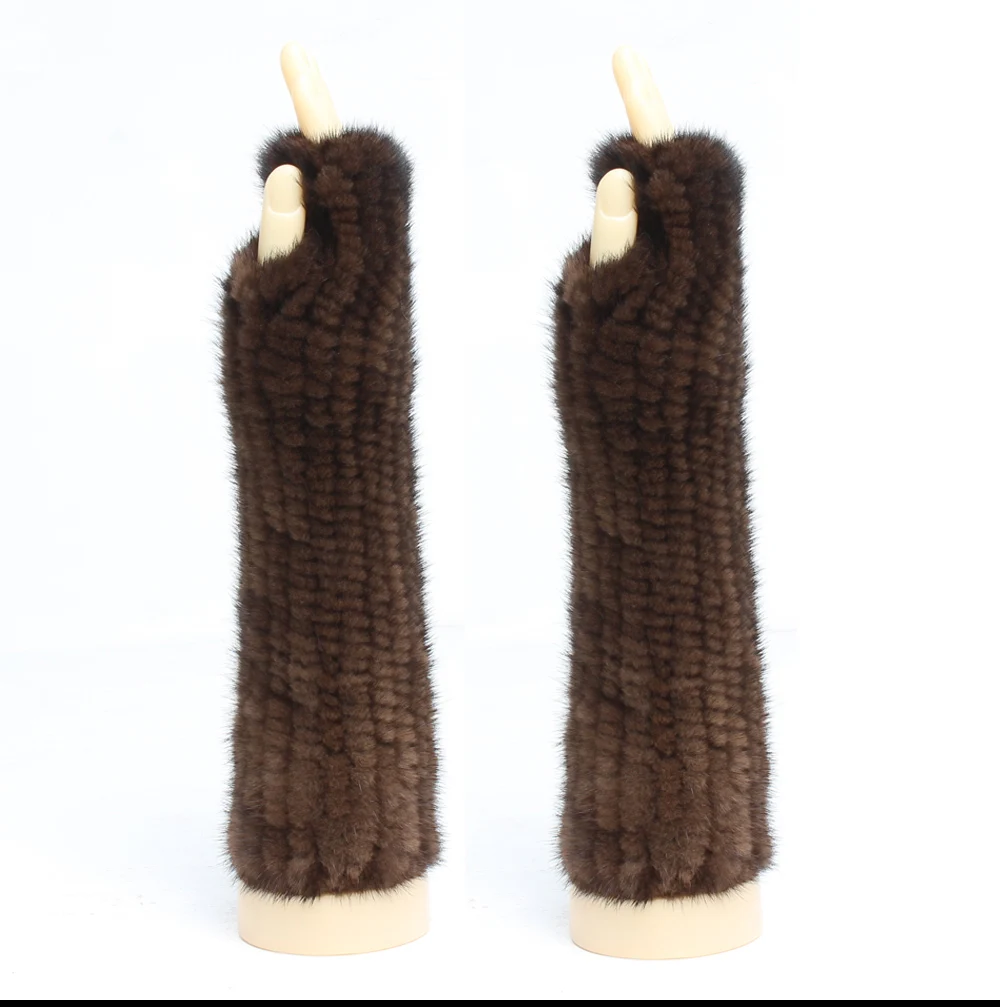 Winter Real Mink Fur Glove Women Warm 100%Natural Mink Fur long gloves 30cm Fashion Thick Soft Genuine Mink Fur gloves