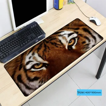 

Tiger With Yellow Eyes Animal Gaming keyboard Large Mouse Pad Rubber Mousepad As Gifts For CSGO LOL Gamer 900*400*4mm
