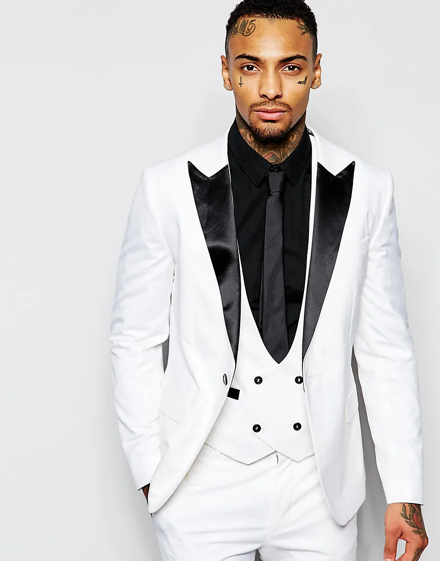 

Groom Tuxedos Groomsmen Shawl Lapel Best Man Suit Wedding Men's Blazer Suits Custom Made (Jacket+Pants+Tie+Vest)