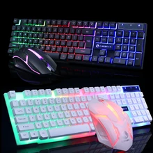 Wired Gaming Keyboard RGB Backlit Keyboard With Gaming Mouse Set Russian Keyboard Mouse Gamer Kit For Computer Game PC Laptop