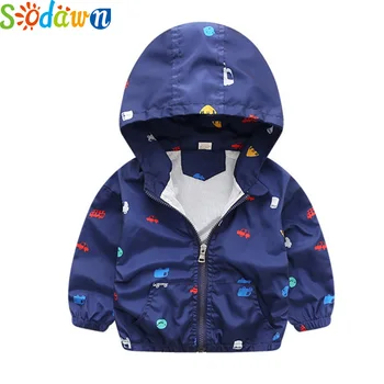

Sodawn New Autumn Winter Boys' And Girls' All-Purpose Color Jacket Toddler Cartoon Printing Jacket Windbreaker Children Clothes