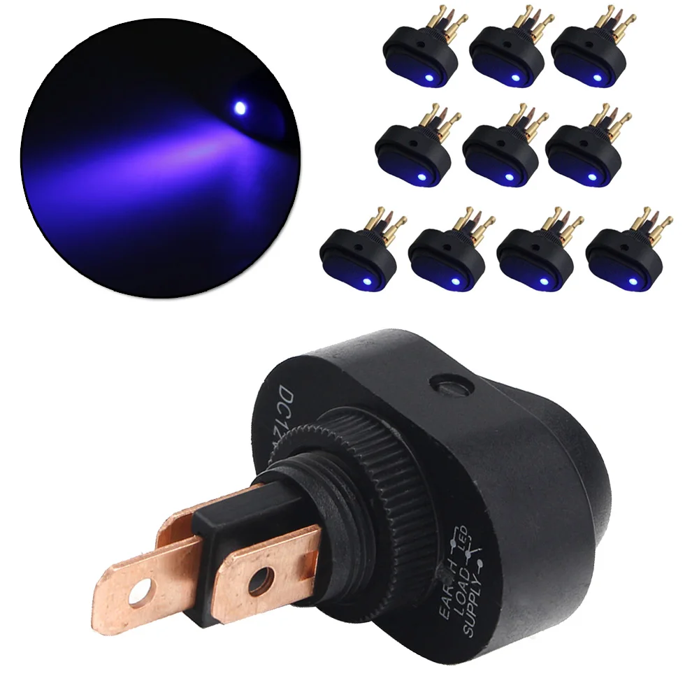 10x DC 12V 30Amp 30A Heavy Duty синий светодиодный OFF-ON рокер переключатель автомобиль Лодка