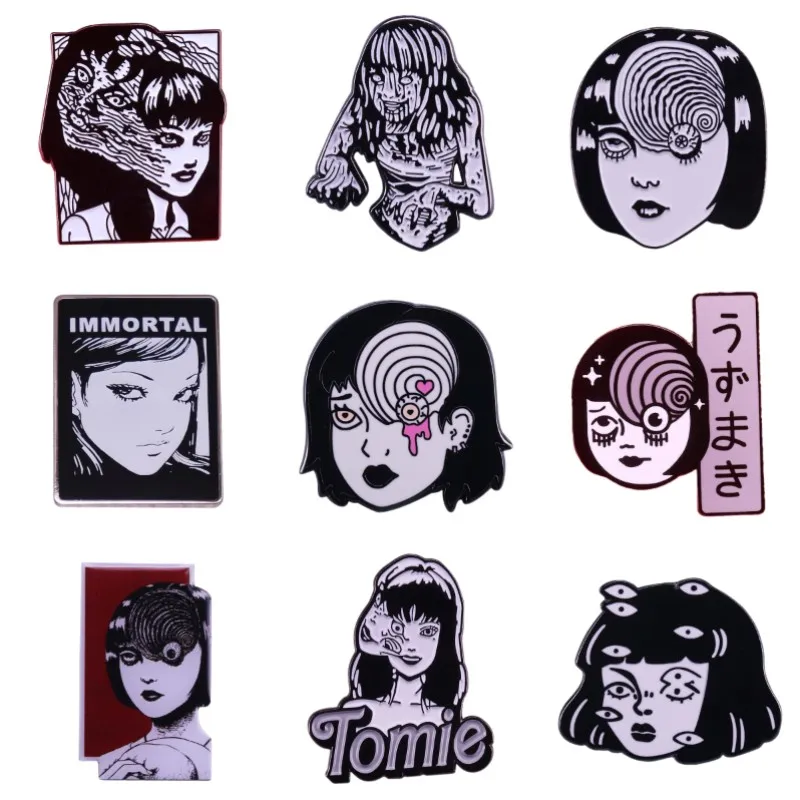 Aus gezeichnete Qualität japanische Manga Künstler Horror Cartoon Brosche Anime Metall Emaille Pins Terror Filme kreative Kinder Geschenk Abzeichen