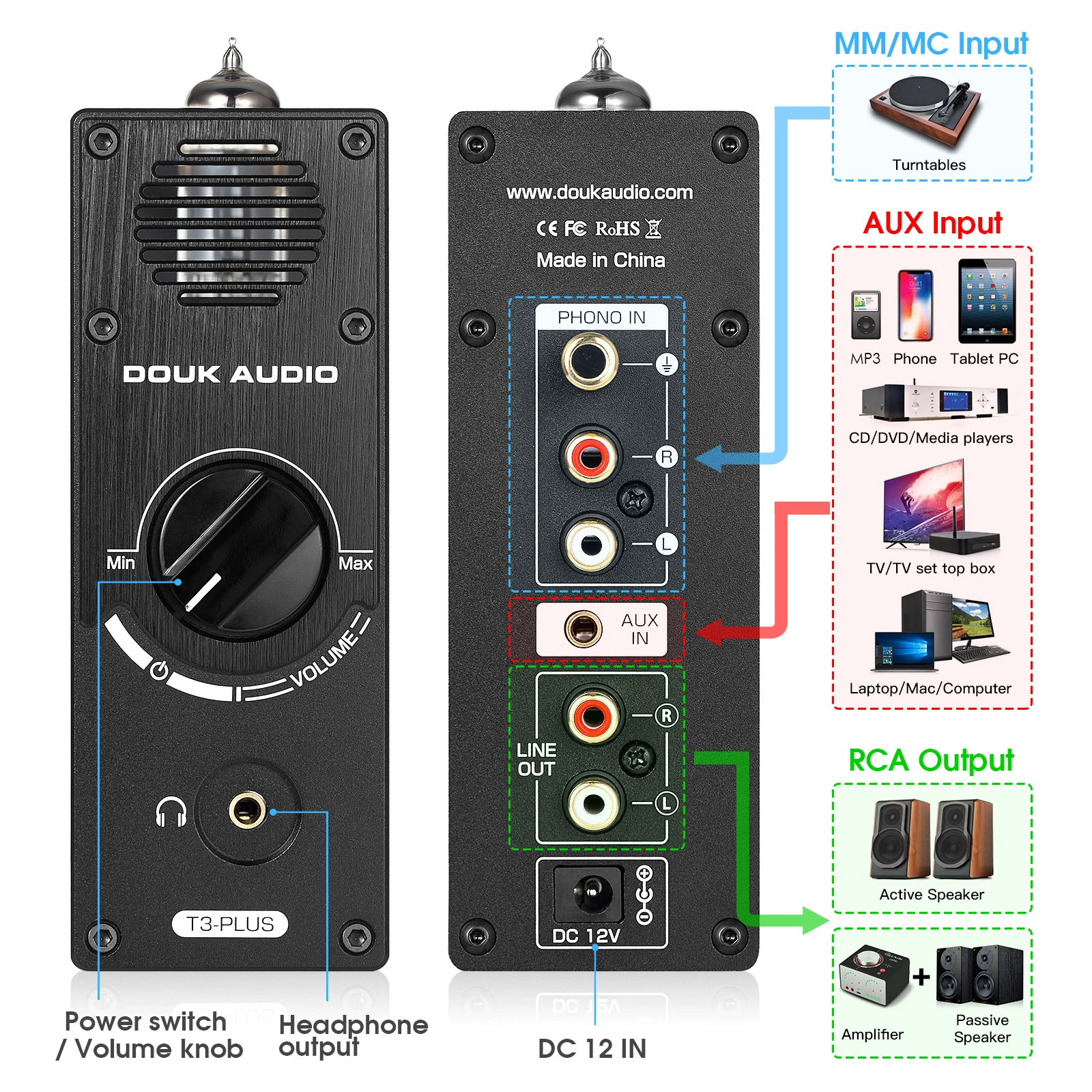 Tubo de Vácuo Estágio para Mesas Pré-amplificador de Fone de Ouvido de Mesa Nobsound Plus Mini Preamp mm - mc Phono Giratórias Amp t3 - Image 2