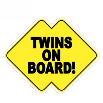 

SZWL Twins on Board Decal Baby Kids Vinyl Waterproof Car Sticker for Window Car Van Bike Graphic Printed Decals PVC,15cm*12cm