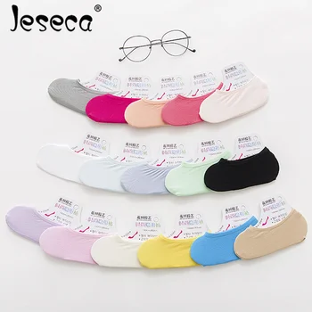 

Jeseca 5pairs/lot 15 Colors Spring Summer Socks Fashion Comfortable No Show Short Boat Socks Women Breathable Soft Cotton Socks