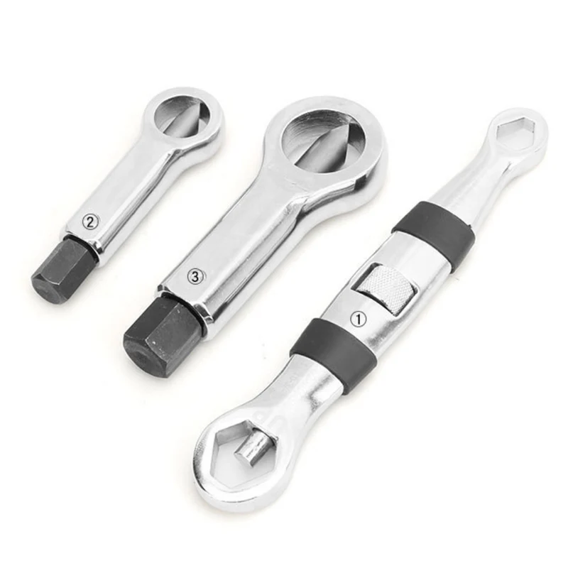 3Pcs Adjustable  Duty Rust Resistant Damaged Nut Splitter Remover Rusty Nut Splitter Spanner Remove Cutter Tool Steel Wrench Hex