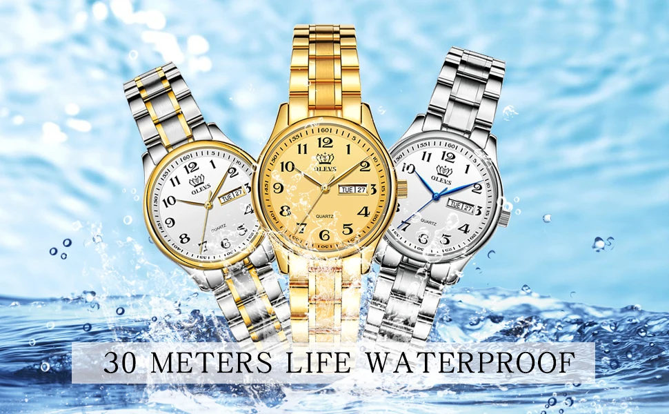 OLEVS Women Watches Luxury Watches For Women Waterproof Stainless Steel Wristwatch Quartz Watch Set Gift Box