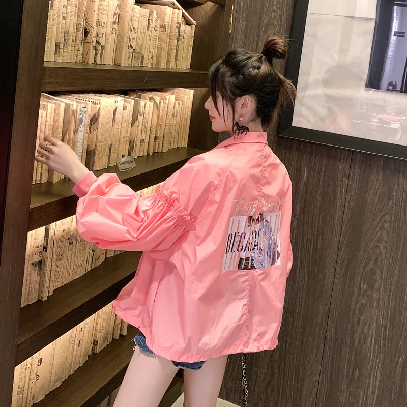 

Korean-style WOMEN'S Wear 2019 Summer New Style Fashion Cropped Jacket Printed Hot Drilling Coat