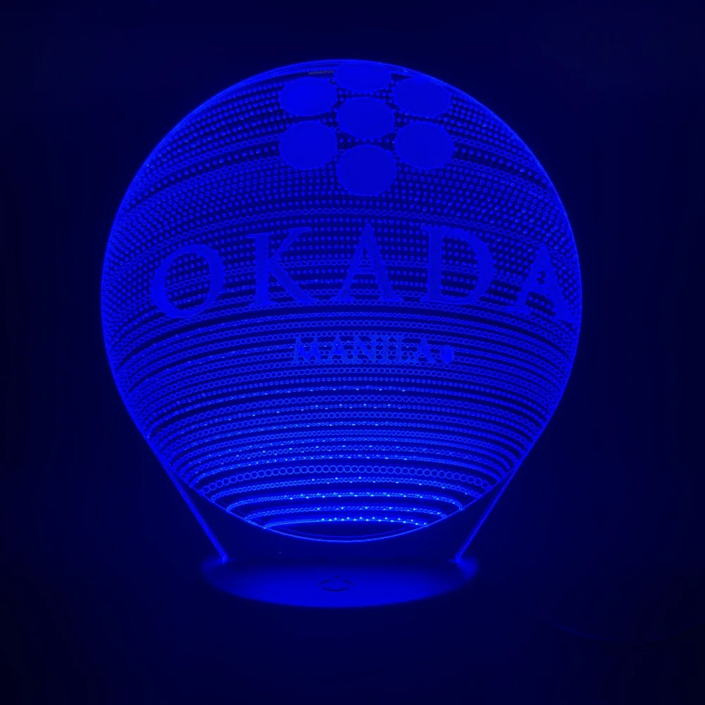 3d лампа с питанием от аккумулятора Okada, отель Манила, потрясающий подарок для детей, 7 цветов, с пультом дистанционного управления, светодиодный ночник, светильник, украшение для помещений
