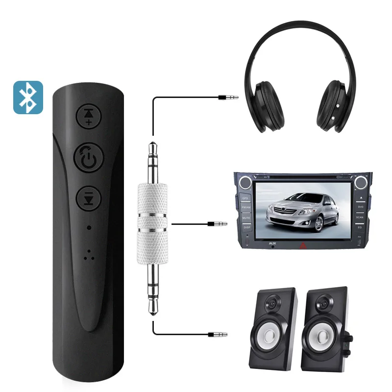 

Wireless Bluetooth Adapter Receiver AUX Receptor USB Car Bluetooth Audio Receiver Handsfree 3.5mm With Mic For Headphone Speaker