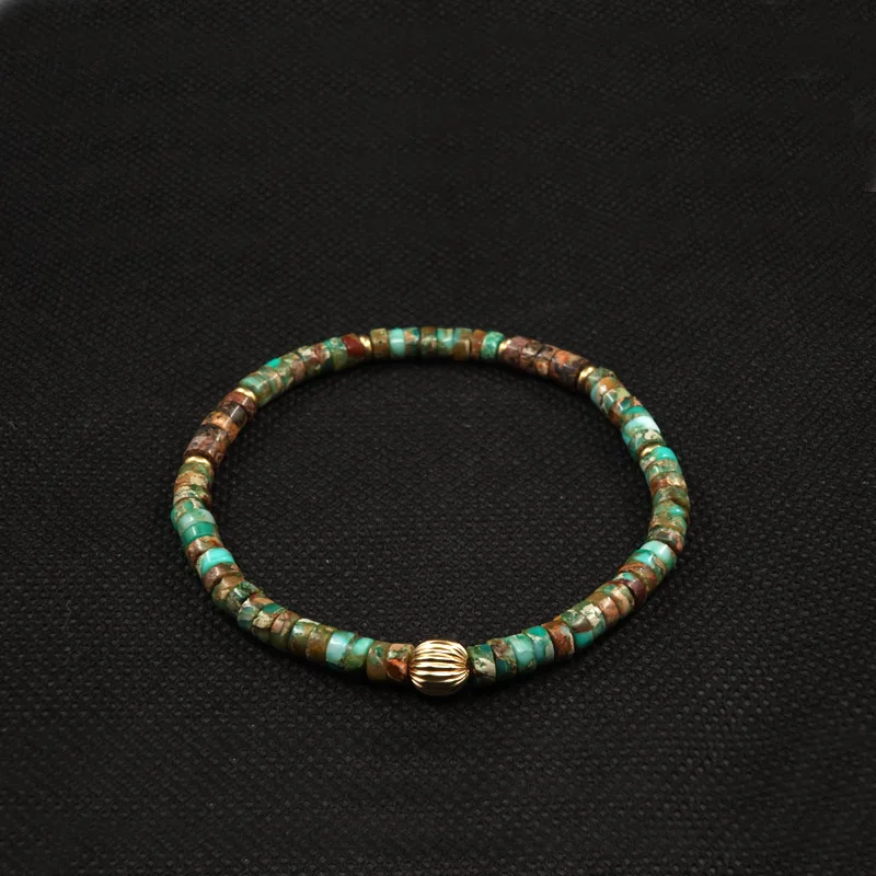 POHIER Turquoises Heishi Bead коллекция золотистые бусины браслет для мужчин и женщин ювелирные изделия