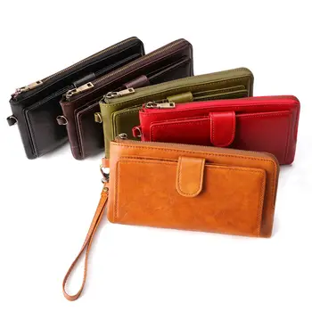 

Wallet Female Genuine Leather RFID Wallet Leisure Purse Quality Women Long Coin Purse Many Card slot Wallets Carteira Feminina