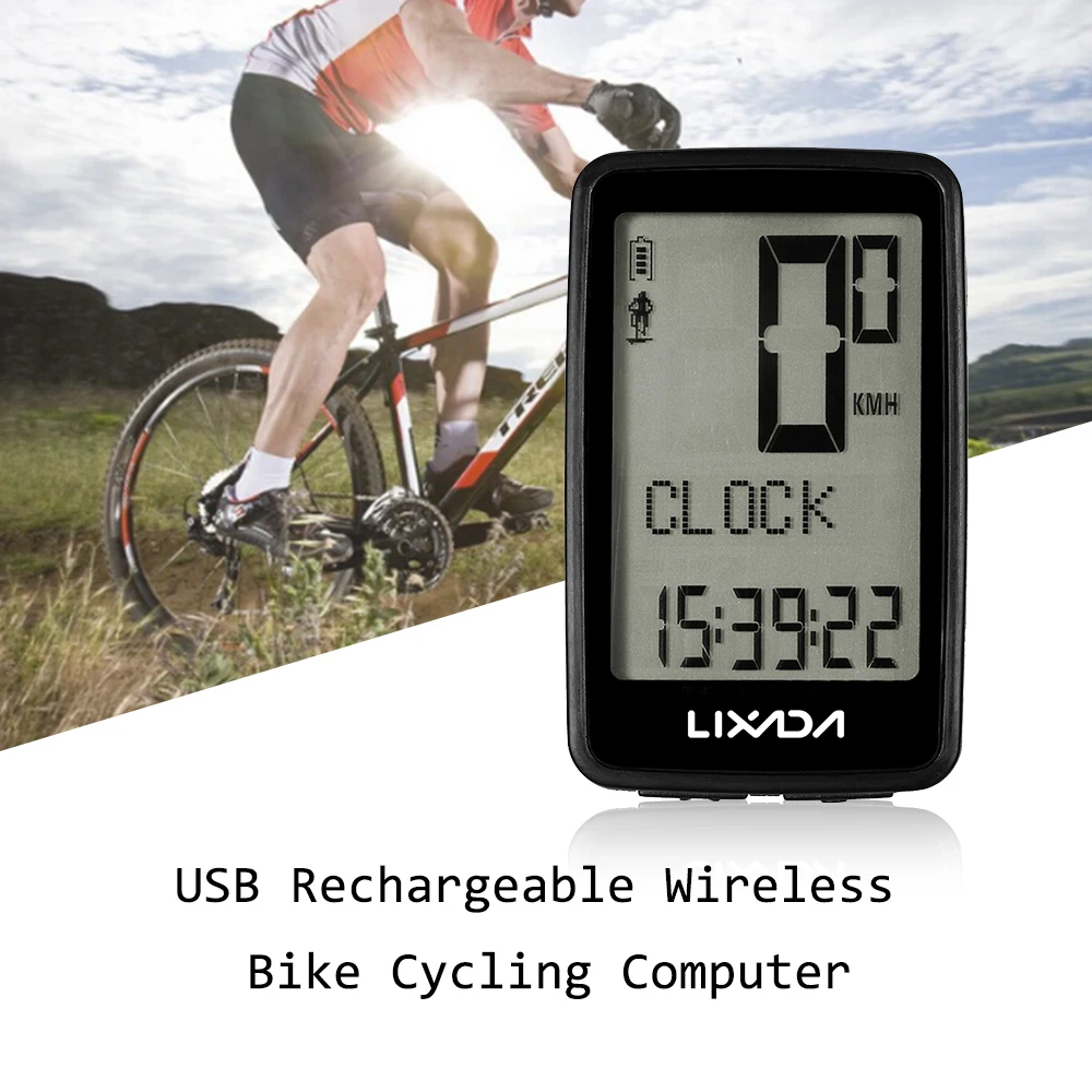 Lixada USB Перезаряжаемый беспроводной Велосипедный компьютер с велосипедным