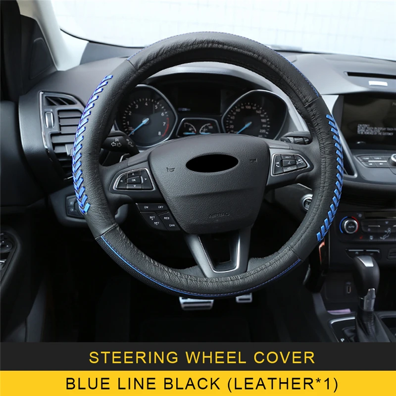 Для Ford Kuga ESCAPE автомобиль рулевое колесо чехлы из мягкой кожи с иглы и нити аксессуары для интерьера