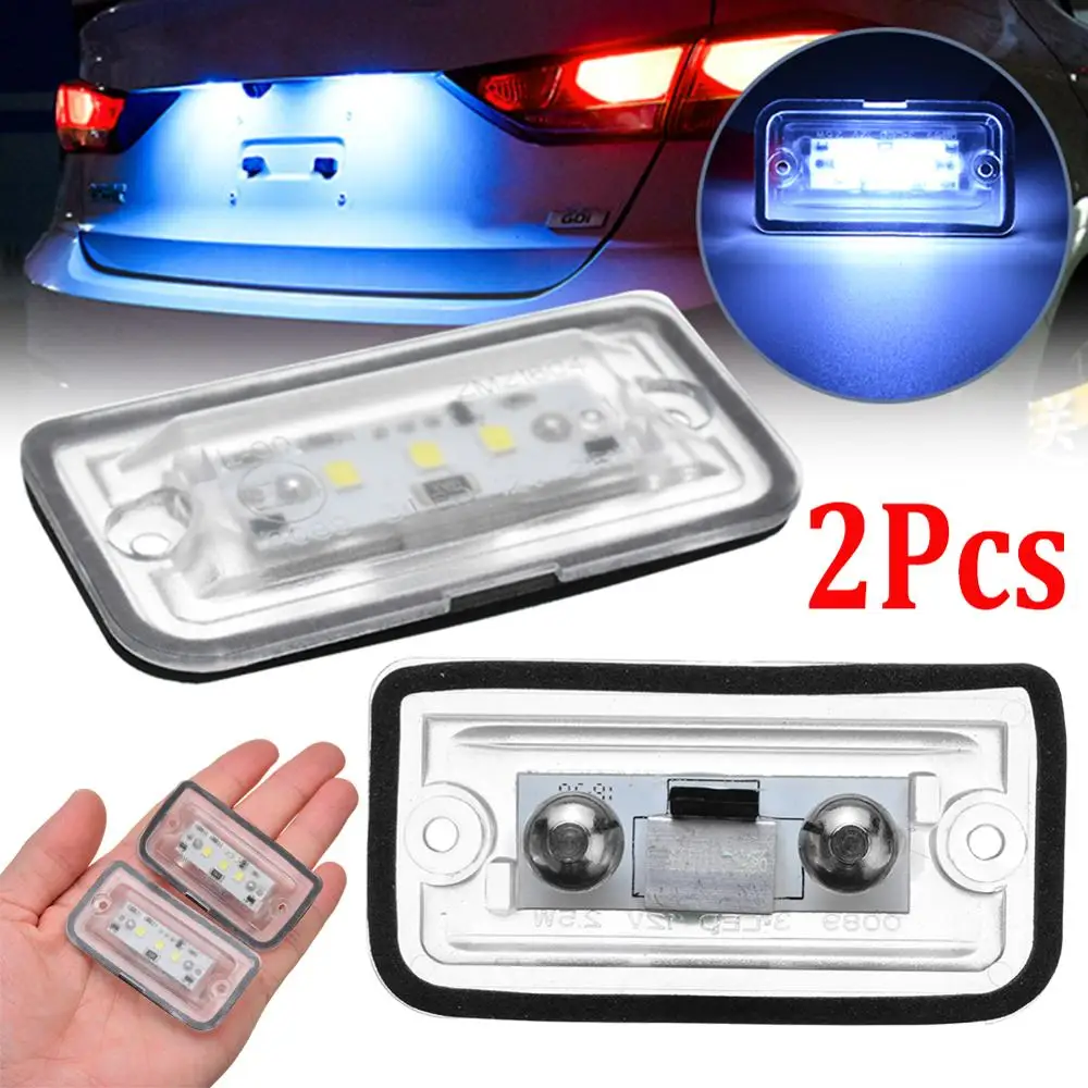 

New Hot Car Lights 2PCS LED License Plate Light 6000K Super Bright Number Plate Lamp For Mercedes Benz C W203 CLK W209 SL R230