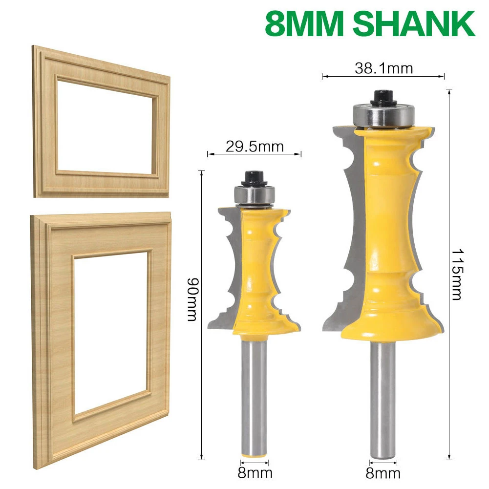 

1pc 8mm Shank 1-1/2" Miter Frame Molding Router Bit Line Drawer Cabinet Door Knife Tenon Cutter For Woodworking Tools Drill Bits
