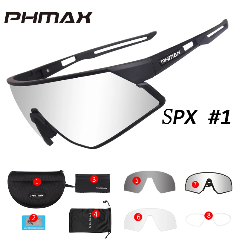 PHMAX Для женщин Поляризованные велосипедные очки для улицы, спортивные MTB велосипедные солнцезащитные очки ультралегкий, дорожный велосипед очки 3 объектива - Цвет: Colors 1