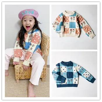 

Pre-sale 2020 Autumn and Winter "fish" The Same Cotton and Wool Mixed Handmade Color Block Sweater