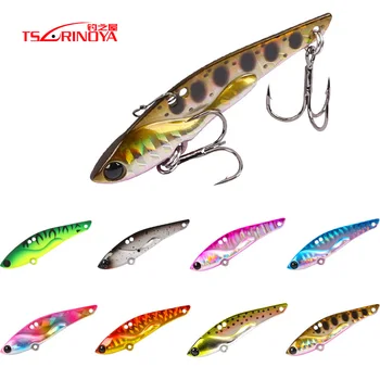 

TSURINOYA DW52 VIB 5cm 7g Black Bass Metal Vibration Fishing Lure Saltwater Swimbait with Treble Hooks Full Swimming Layer Lure