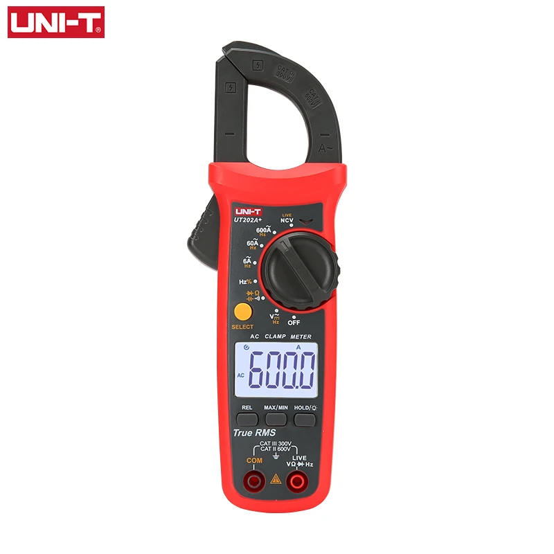 UNI-T UT202A+ UT204+ цифровой клещи AC DC ток 600A мультиметр напряжение Ом темп Емкость Гц NCV тестер амперметр