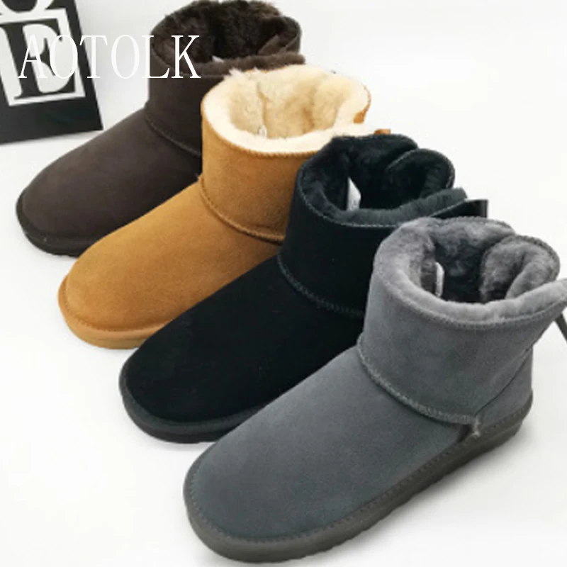 Cena Prawdziwej skóry kobiet botki zimowe kobiece śniegowce kobiet buty prawdziwe futro motyl platformy buty damskie Plus rozmiar DE