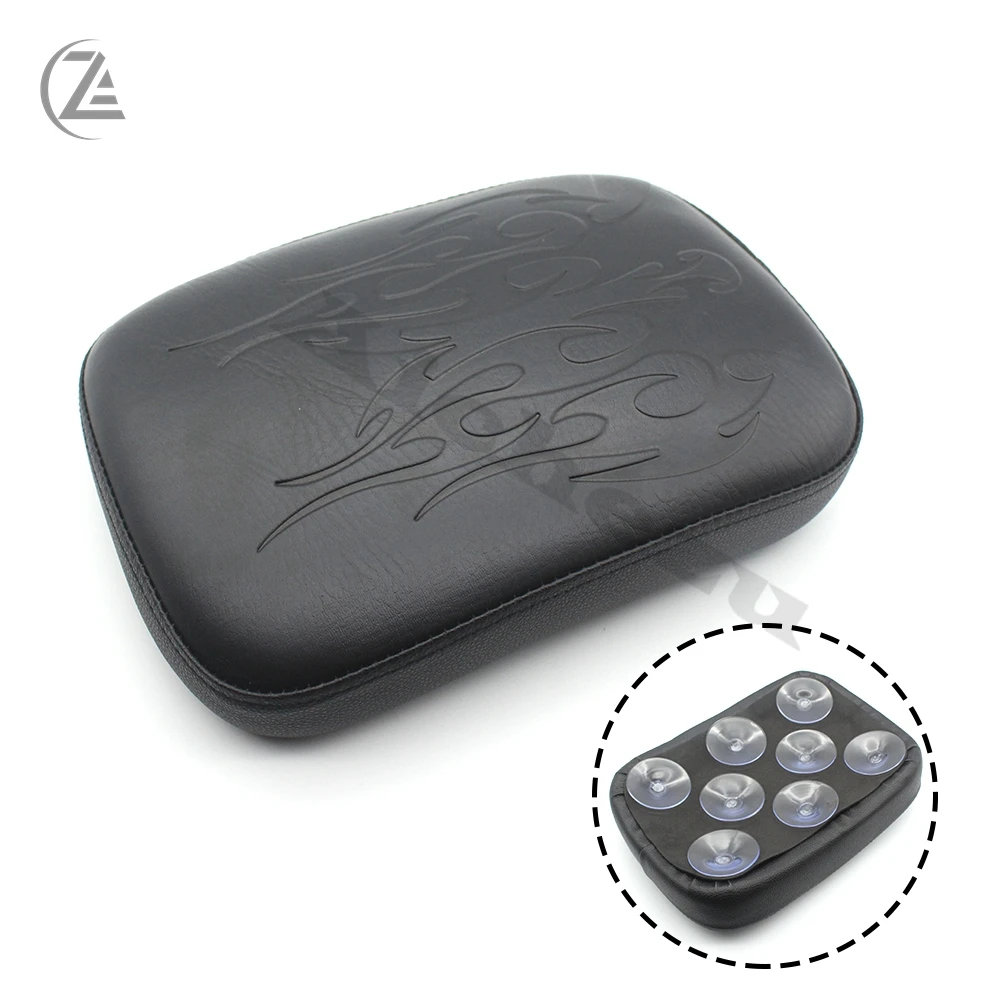 ACZ Motorcycle Multi Pattern Suction Cup Rear Pillion Passenger Pad Seat for Harley Davidson Bobber Chopper